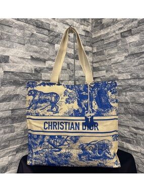 Dior Blue and Cream Christian Dior Tote